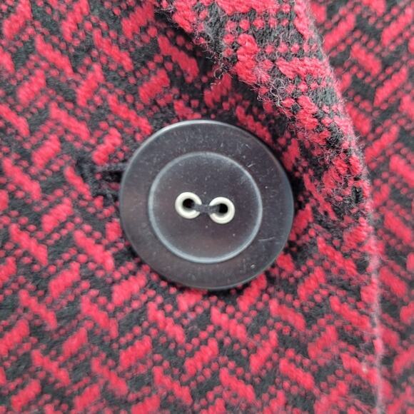 JM Collection Vintage Pink Black Herringbone Coquette 2 Button Jacket - Picture 8 of 14